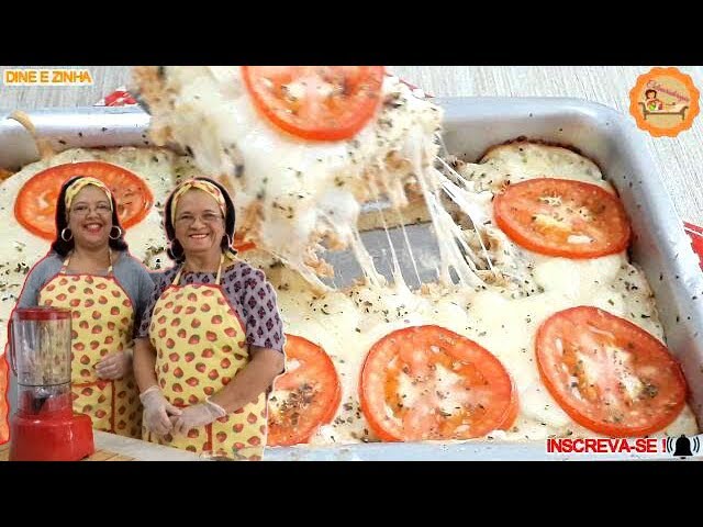 'Video thumbnail for Lanchão Pizza Recheada de Liquidificador Rápida e Fácil, recheado com frango e muito queijo'