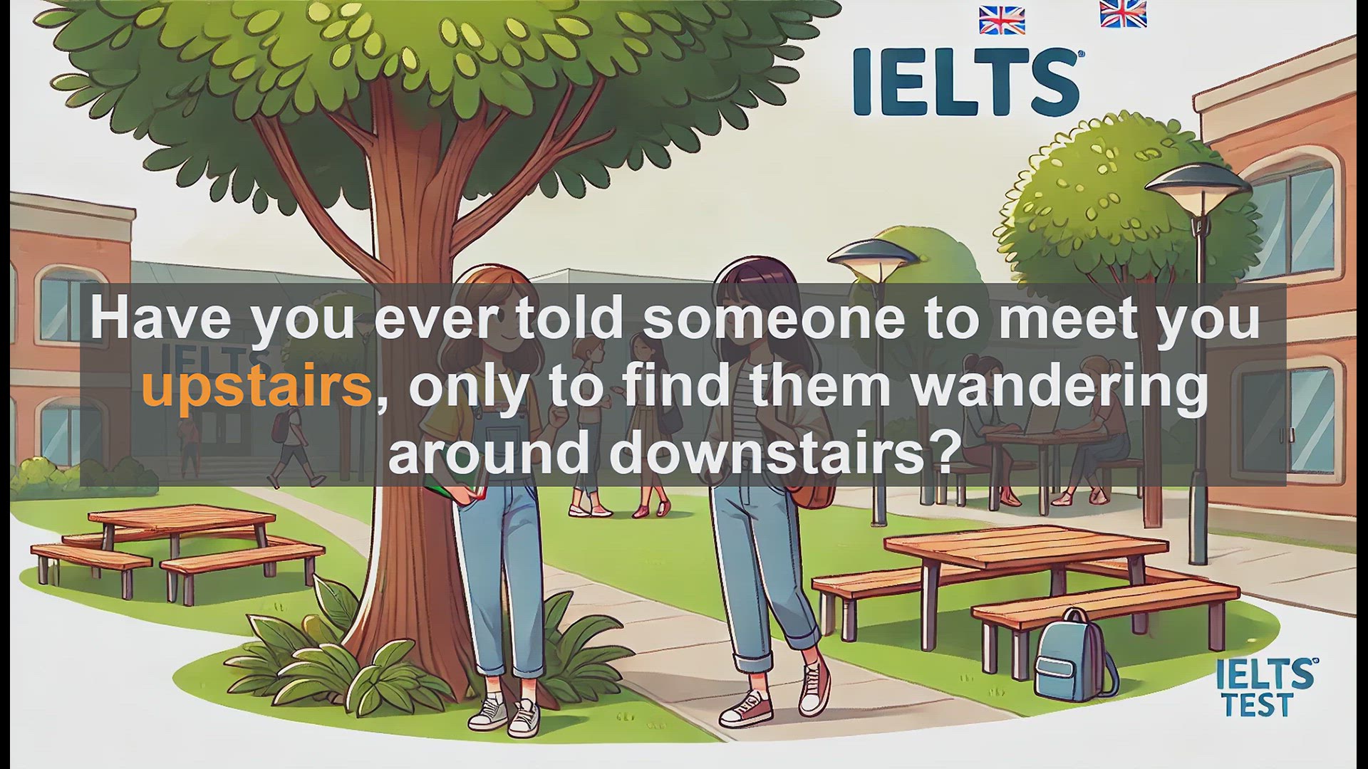 'Video thumbnail for 2500 Must Know IELTS 5.5 Vocabulary - Understanding 'Upstairs': A Key Word for IELTS and Daily English'