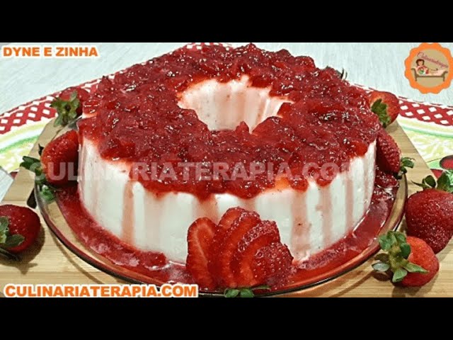 'Video thumbnail for Manjar de Natal, Sobremesa de Coco com Calda de Morangos'