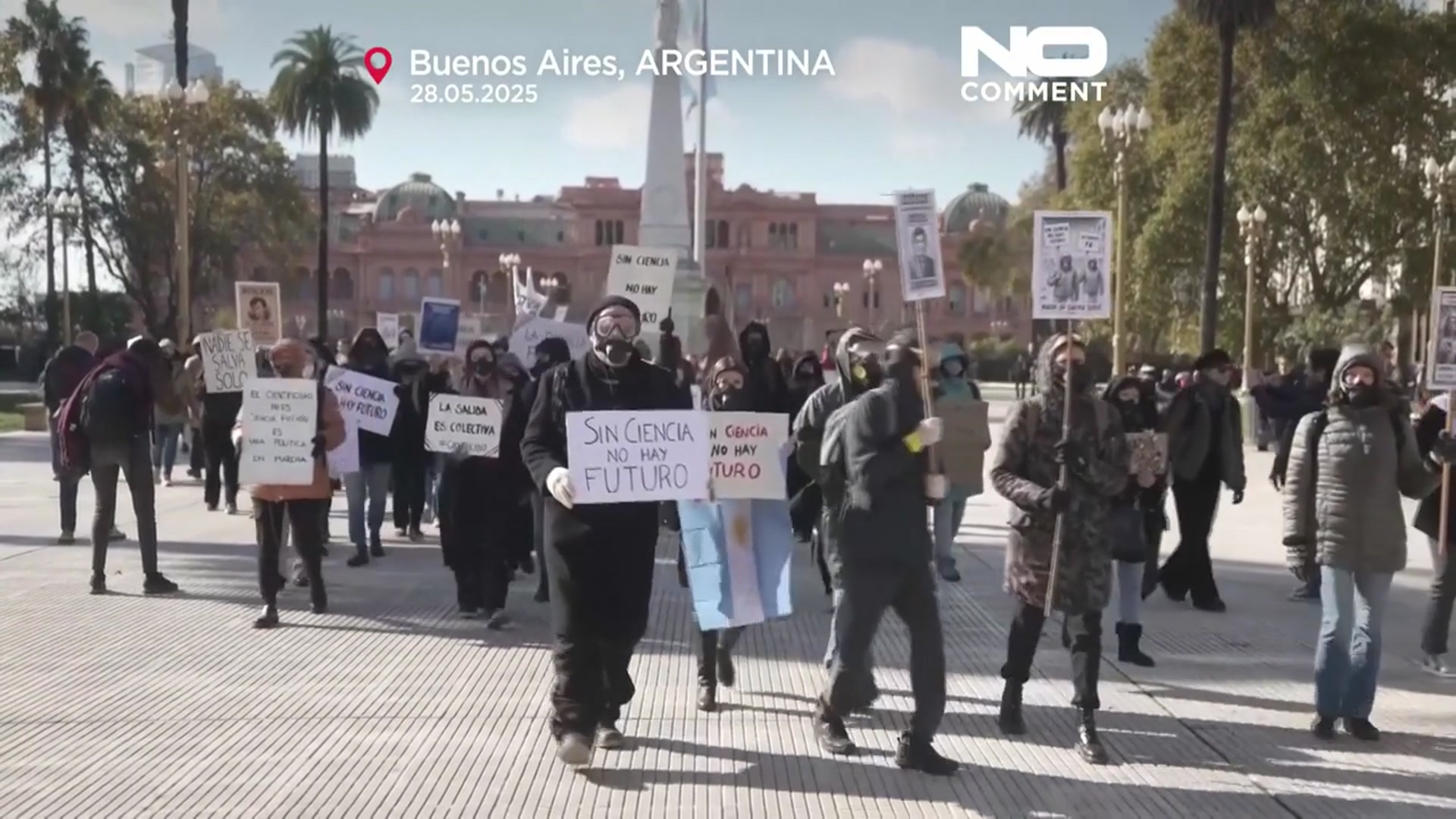 'Video thumbnail for Scientists in Argentina march against Milei’s research budget cuts'