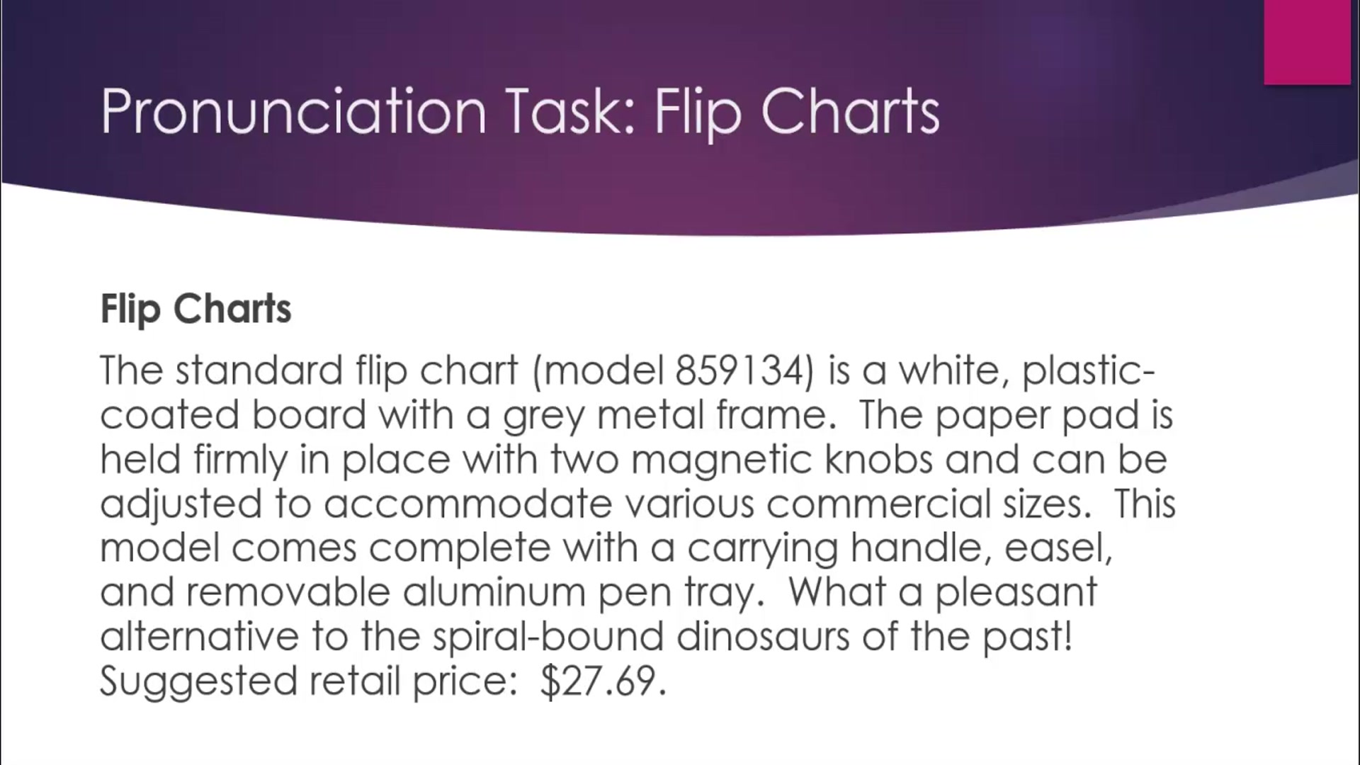 Video thumbnail for Pronunciation exercise:  Flip charts