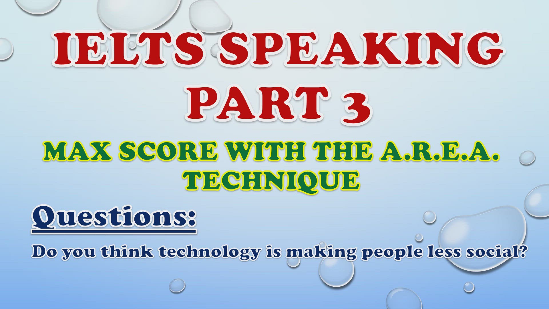 'Video thumbnail for Do you think technology is making people less social? - IELTS Speaking Part 3'