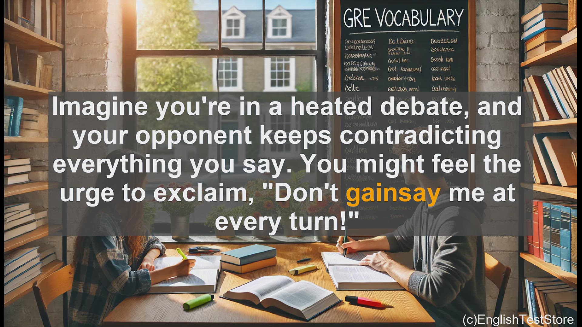 'Video thumbnail for GRE Vocabulary Lesson: Elevate Your Vocabulary - Exploring the Meaning and Usage of 'Gainsay''