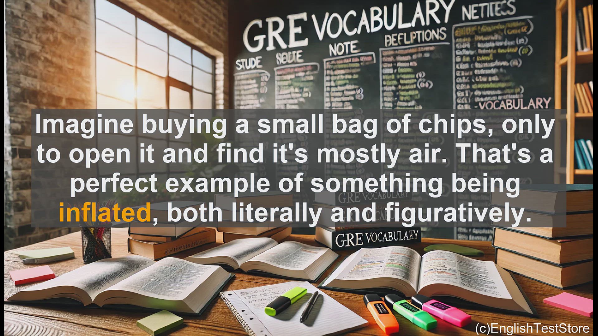 'Video thumbnail for GRE Vocabulary Lesson: Exploring the Meaning and Usage of 'Inflated''