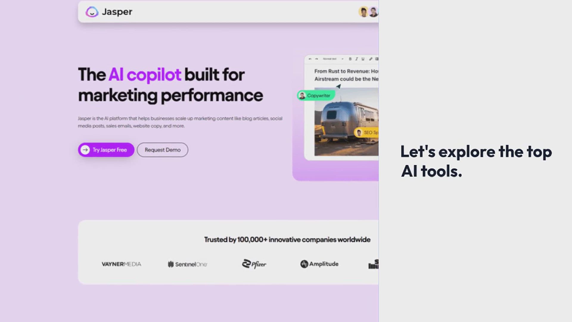 'Video thumbnail for Top 20 AI Tools for Business'