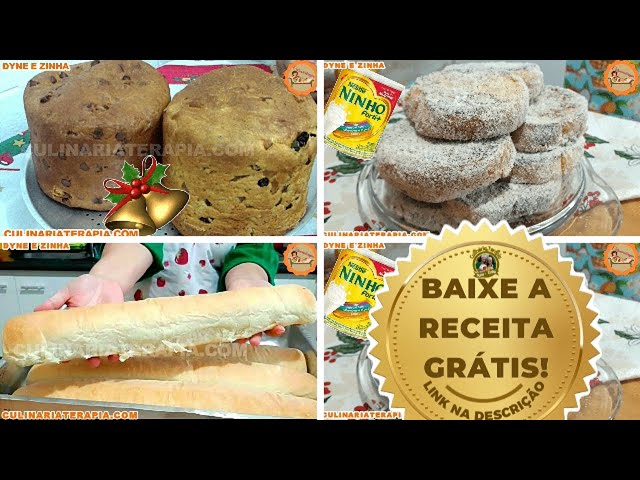 'Video thumbnail for Panetone e Chocotone, Rabanada de Leite Ninho e Pão para Rabanada - RECEITA NA DESCRIÇÃO'