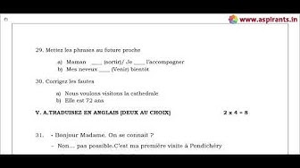 Video thumbnail for 11th French Public Exam March 2019 - Model Question Papers (SET 2) | Team Aspirants