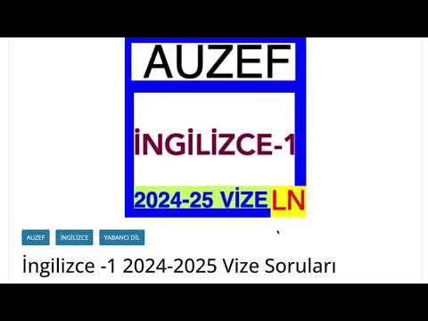 'Video thumbnail for İngilizce -1 Vize 2024-2025 Sınav Soruları'