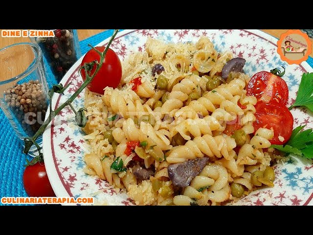 'Video thumbnail for Macarrão com Ervilhas e Tomates - Culinária Terapia por Dyne e Zinha'