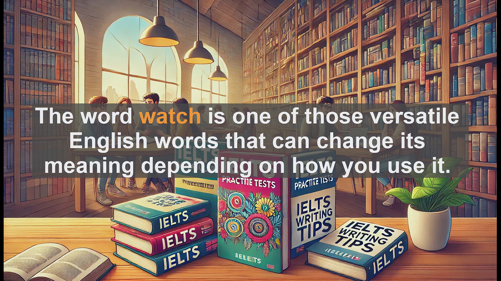 'Video thumbnail for 2500 Must Know IELTS 5.5 Vocabulary - Understanding the Word 'Watch': Meanings and Uses for IELTS Success'