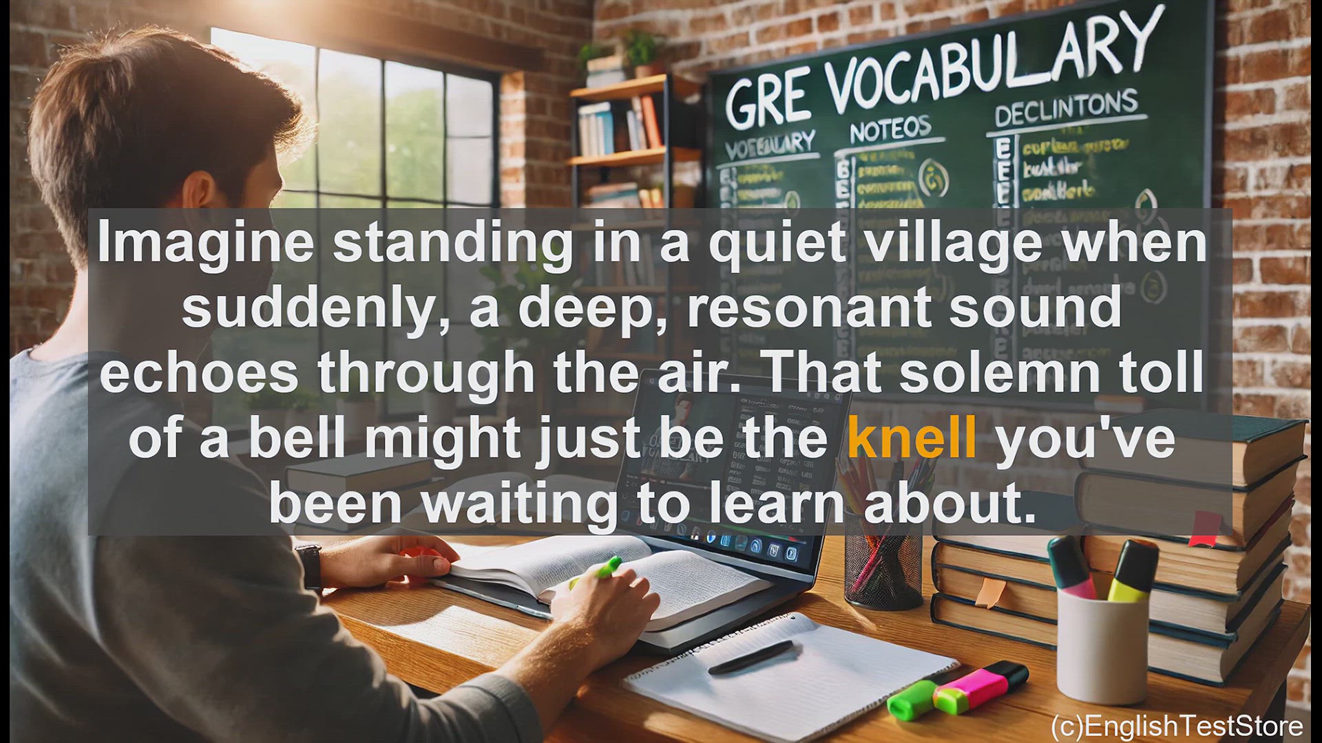 'Video thumbnail for GRE Vocabulary Lesson: The Solemn Toll of the Knell - Exploring the Meaning and Significance'