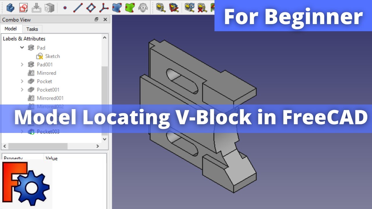 'Video thumbnail for Model Locating V Block in FreeCAD | FreeCAD Tutorial | FreeCAD Part Design | Mechnexus |'