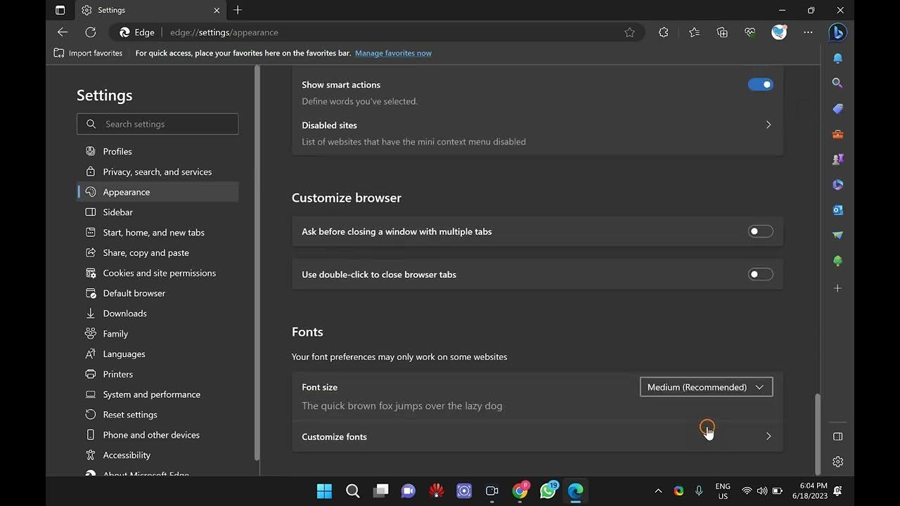 'Video thumbnail for How to Change the Default Font Size in Microsoft Edge?'