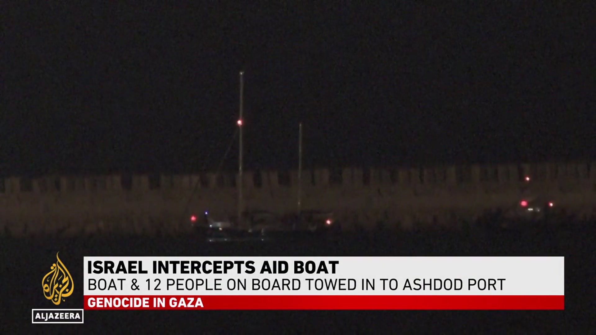 'Video thumbnail for Madleen flotilla: Israel says Gaza aid ship activists held at Ben Gurion Airport await deportation'