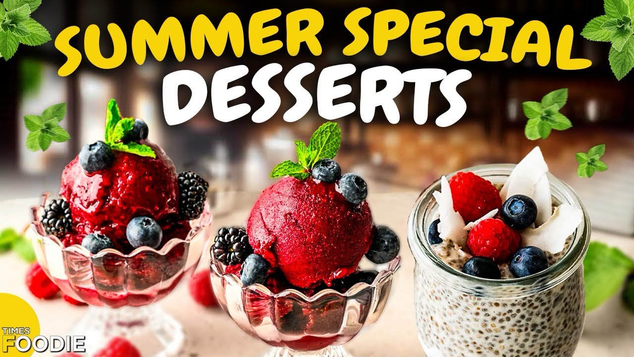 'Video thumbnail for 2 Easy Summer Desserts Recipe | Mixed Berry Sorbet & Chia Coconut Pudding Recipe'