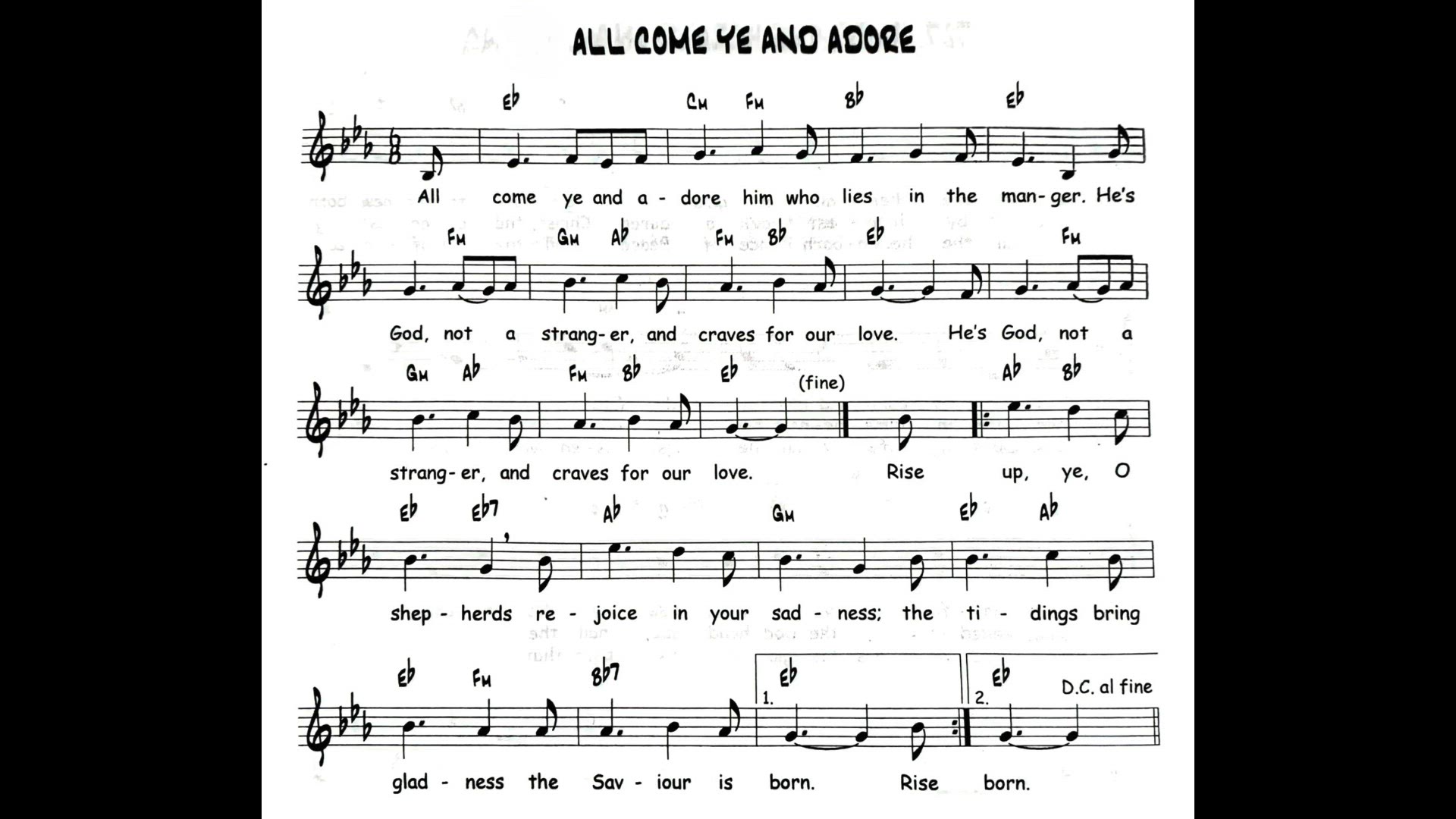 Video thumbnail for All Come Ye And Adore - Catholic Mass Song Sheet Music