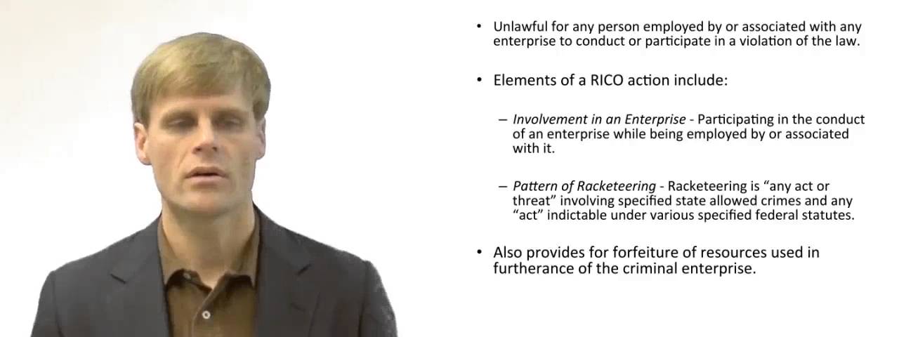'Video thumbnail for Racketeer Influenced and Corrupt Organization Act (RICO)'
