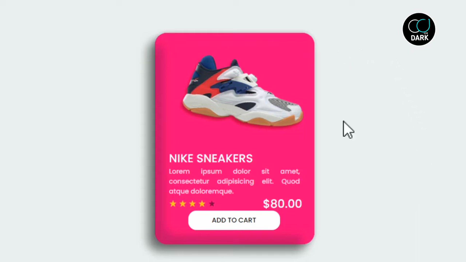 'Video thumbnail for Simple 3D Product Card with Html & CSS'