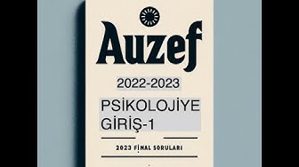 'Video thumbnail for Psikolojiye Giriş -1 2022-2023 Final Soruları'