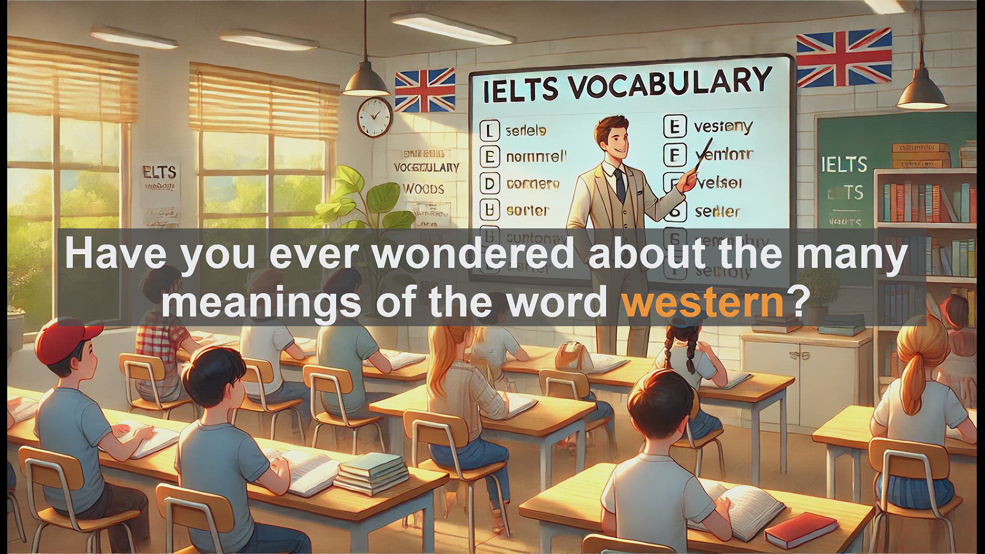 'Video thumbnail for 2500 Must Know IELTS 5.5 Vocabulary - Understanding 'Western': Meanings and Usage for IELTS Success'