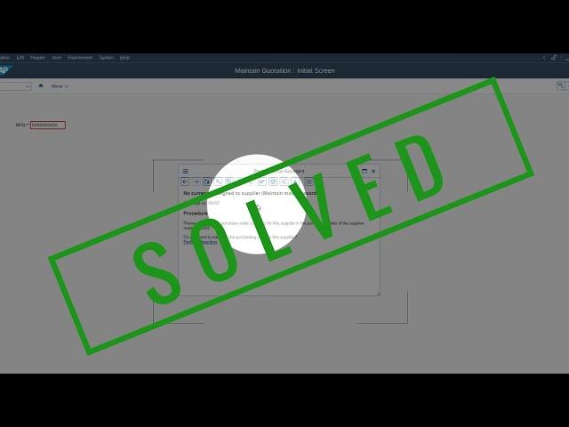 'Video thumbnail for How to Fix SAP Error 06497: No Currency Assigned to Supplier'