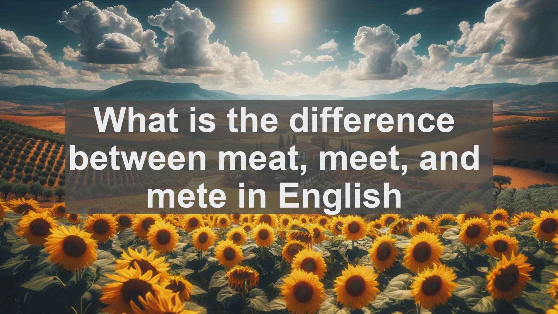 'Video thumbnail for What is the difference between meat meet and mete in English?'
