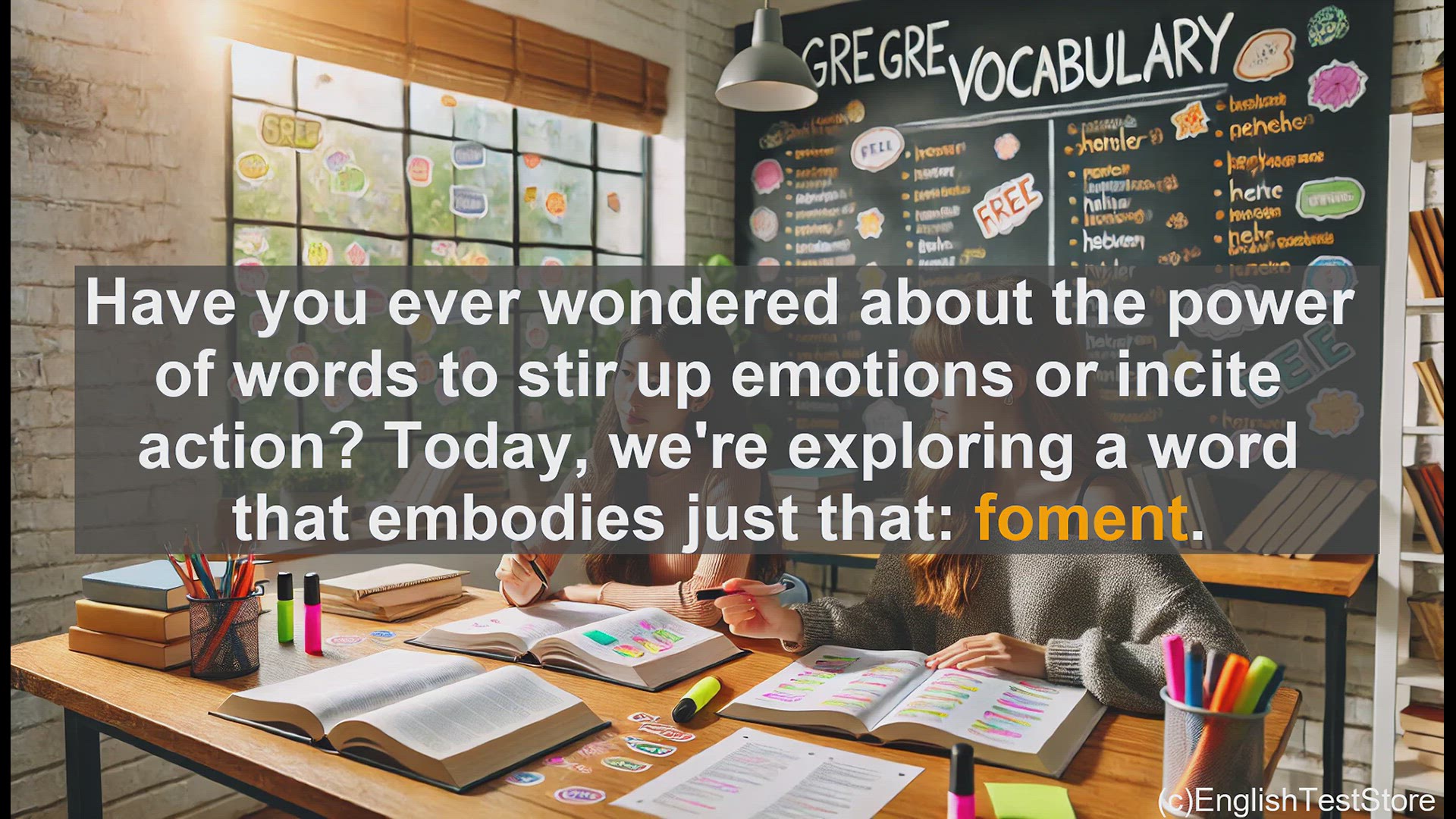 'Video thumbnail for GRE Vocabulary Lesson: The Power of Foment - Stirring Up Emotions and Actions'