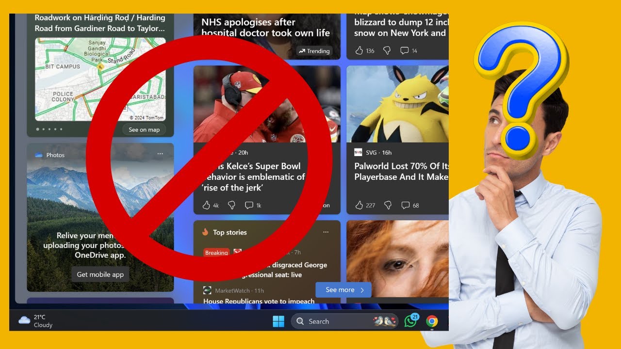 'Video thumbnail for How to Remove Widgets button from Windows 11 Taskbar | GearUpWindows Tutorial'