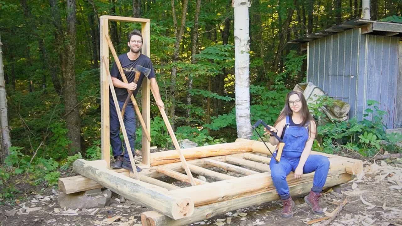 Video thumbnail for nick and maëla: sauna build update: concrete foundation & first log layer!