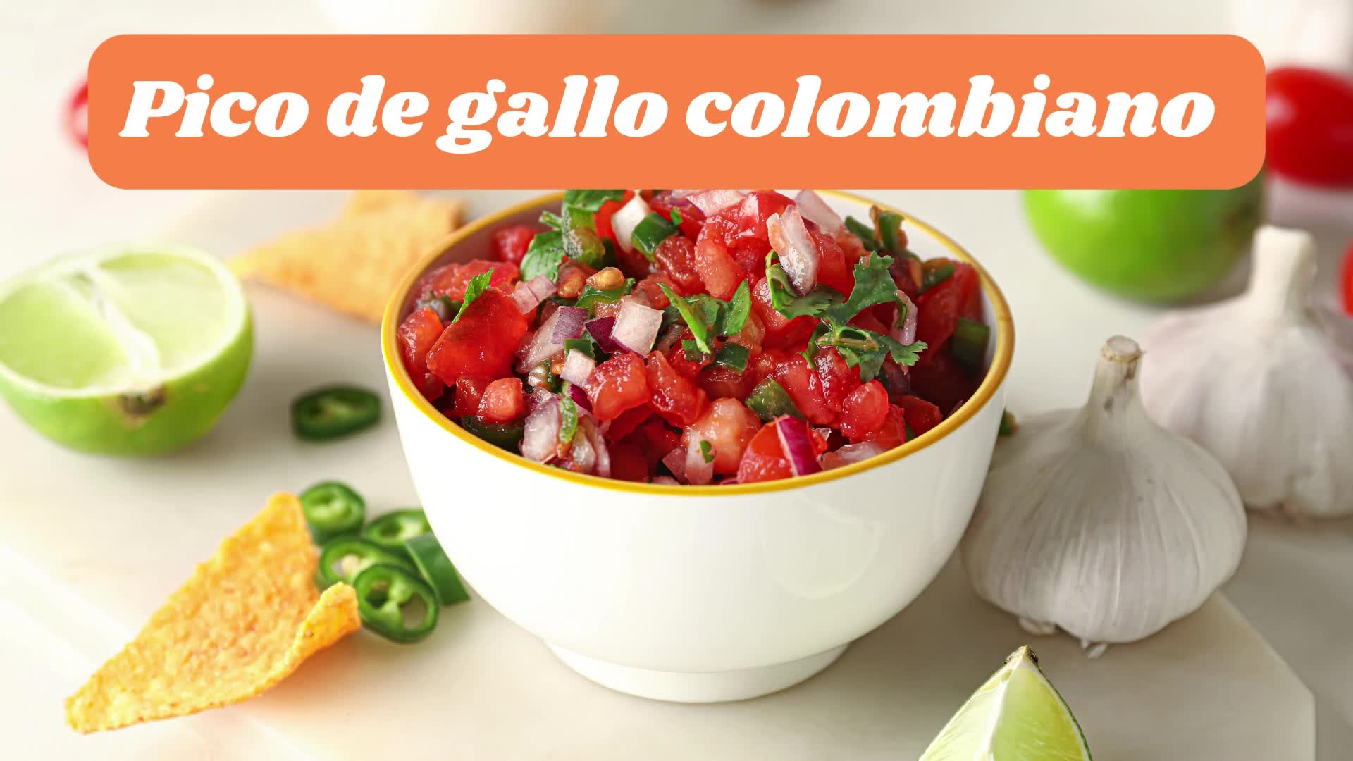 'Video thumbnail for El tradicional pico de gallo colombiano fresco, fácil y delicioso'