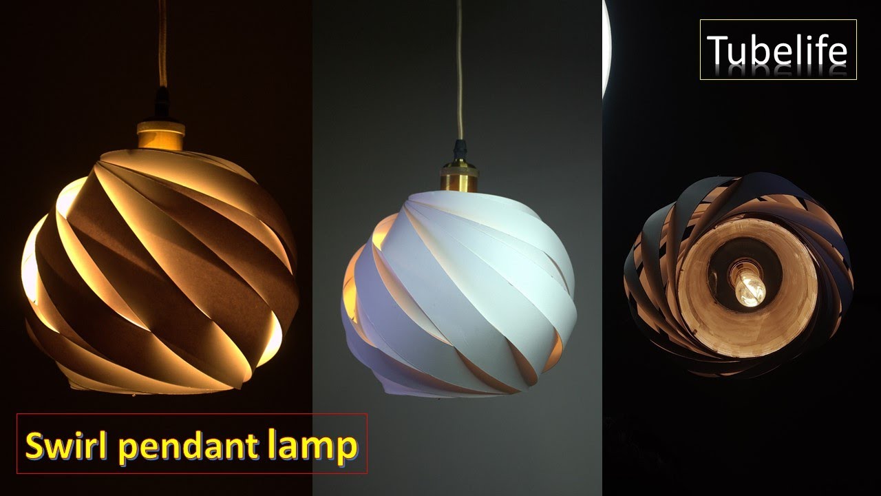 Video thumbnail for Swirl pendant lamp - how to make a spiral paper lampshade