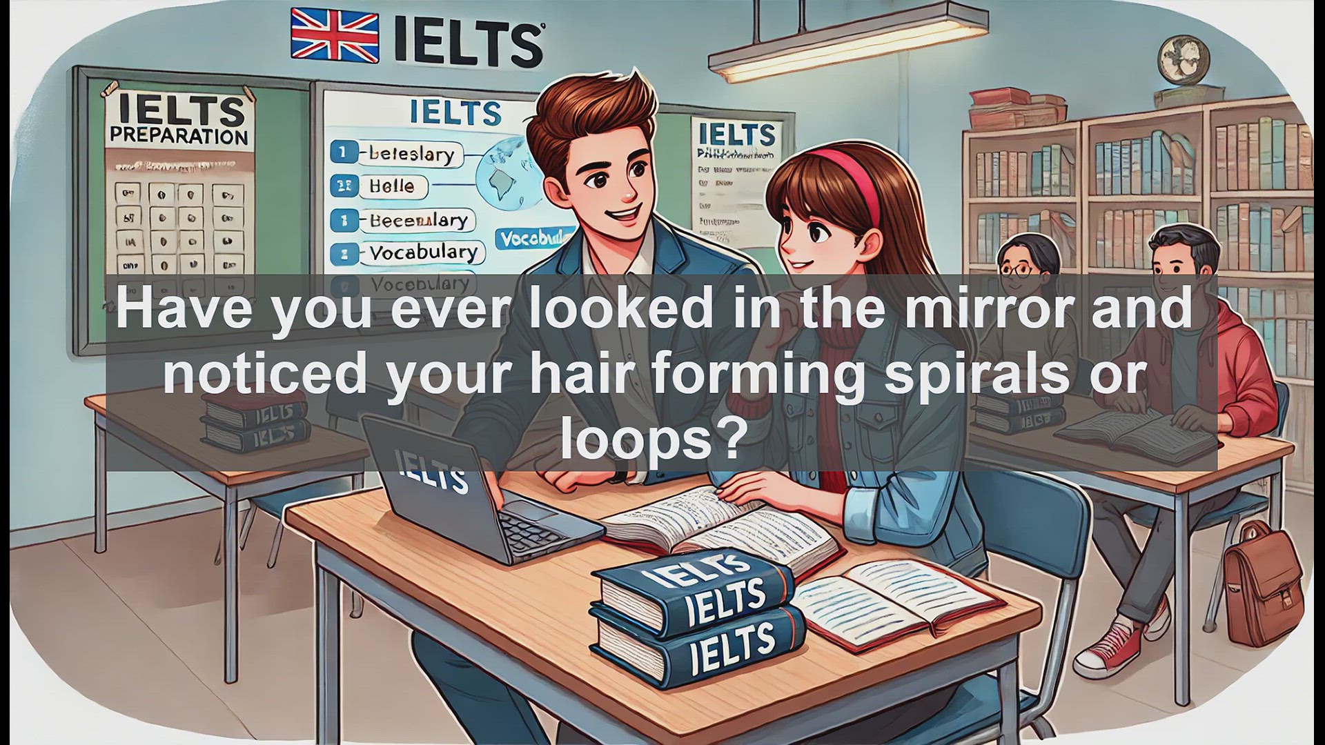 'Video thumbnail for 2500 Must Know IELTS 5.5 Vocabulary - What Does 'Curly' Mean? Understanding the Spiral-Shaped Adjective'