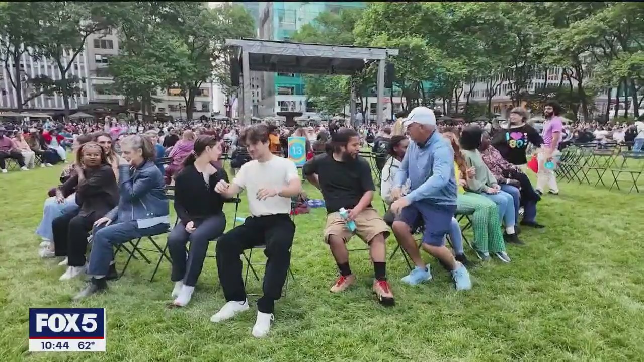 'Video thumbnail for Bryant Park 'musical chairs' event sparks friendly feud'