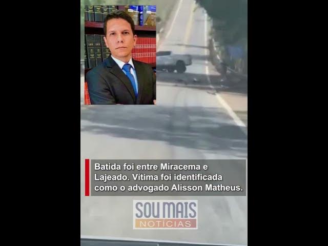 'Video thumbnail for Advogado morre após carro colidir com caminhonete e capotar no interior do Tocantins'