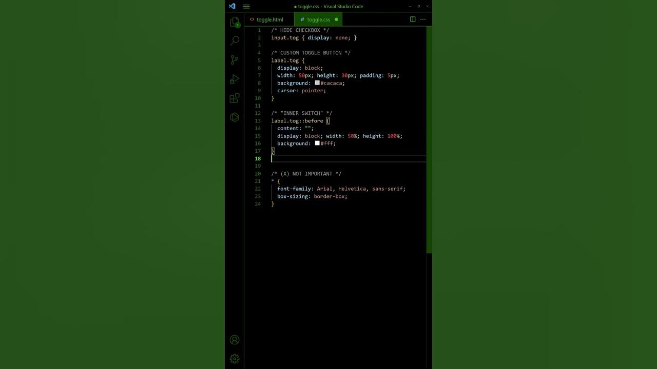Simple toggle button in html css humix video