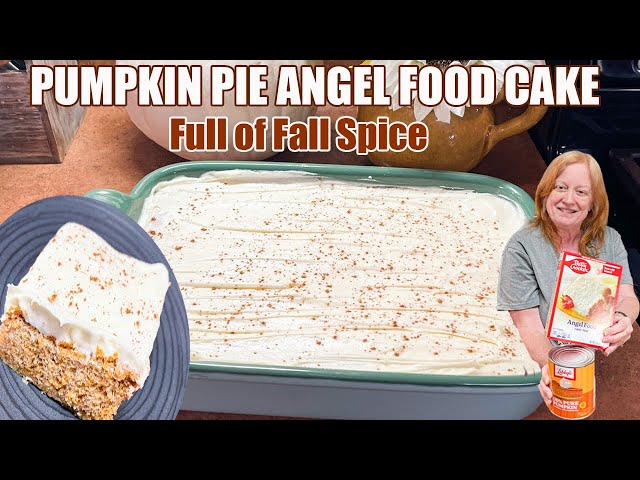Video thumbnail for PUMPKIN PIE ANGEL FOOD CAKE | Most Delicious Fall Cake | Box Cake Mix