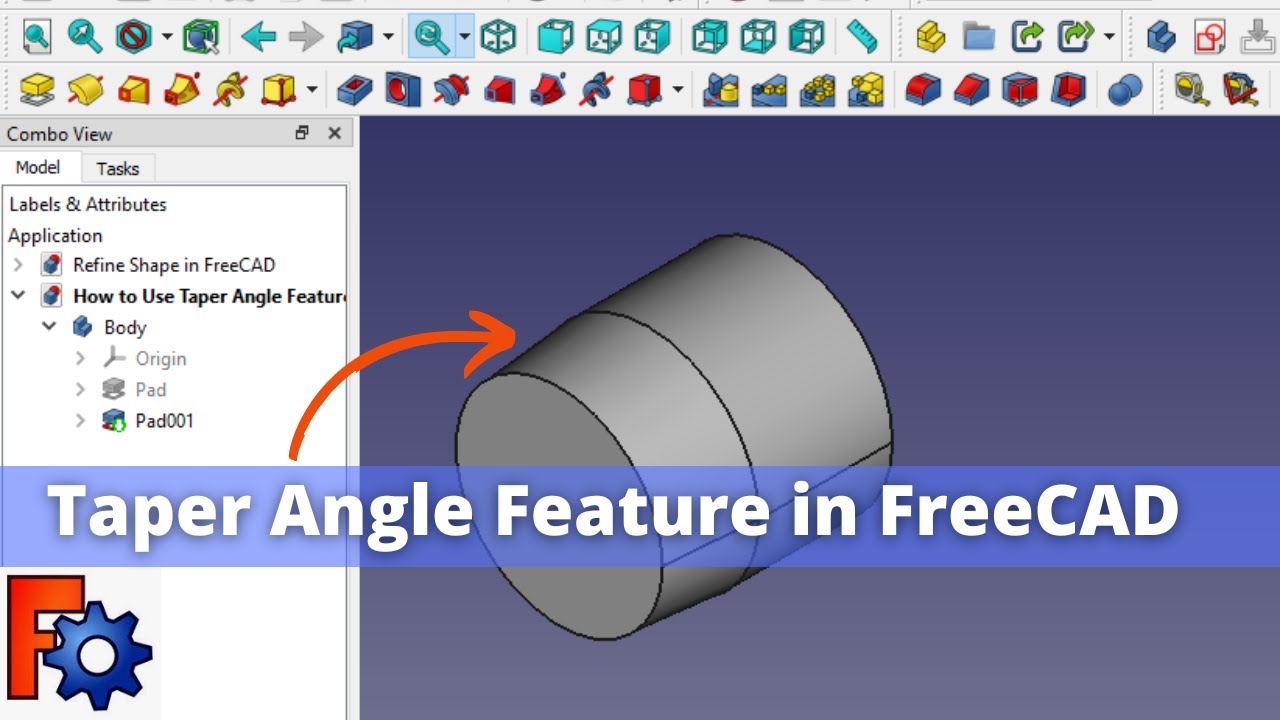 'Video thumbnail for Taper Angle Feature in FreeCAD | FreeCAD Tutorial | FreeCAD Draft |'