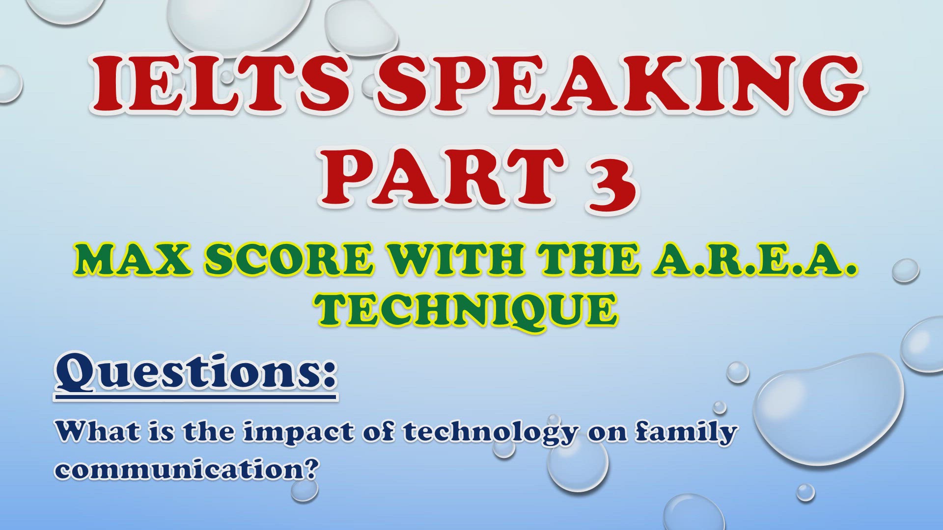 'Video thumbnail for What is the impact of technology on family communication? - IELTS Speaking Part 3'