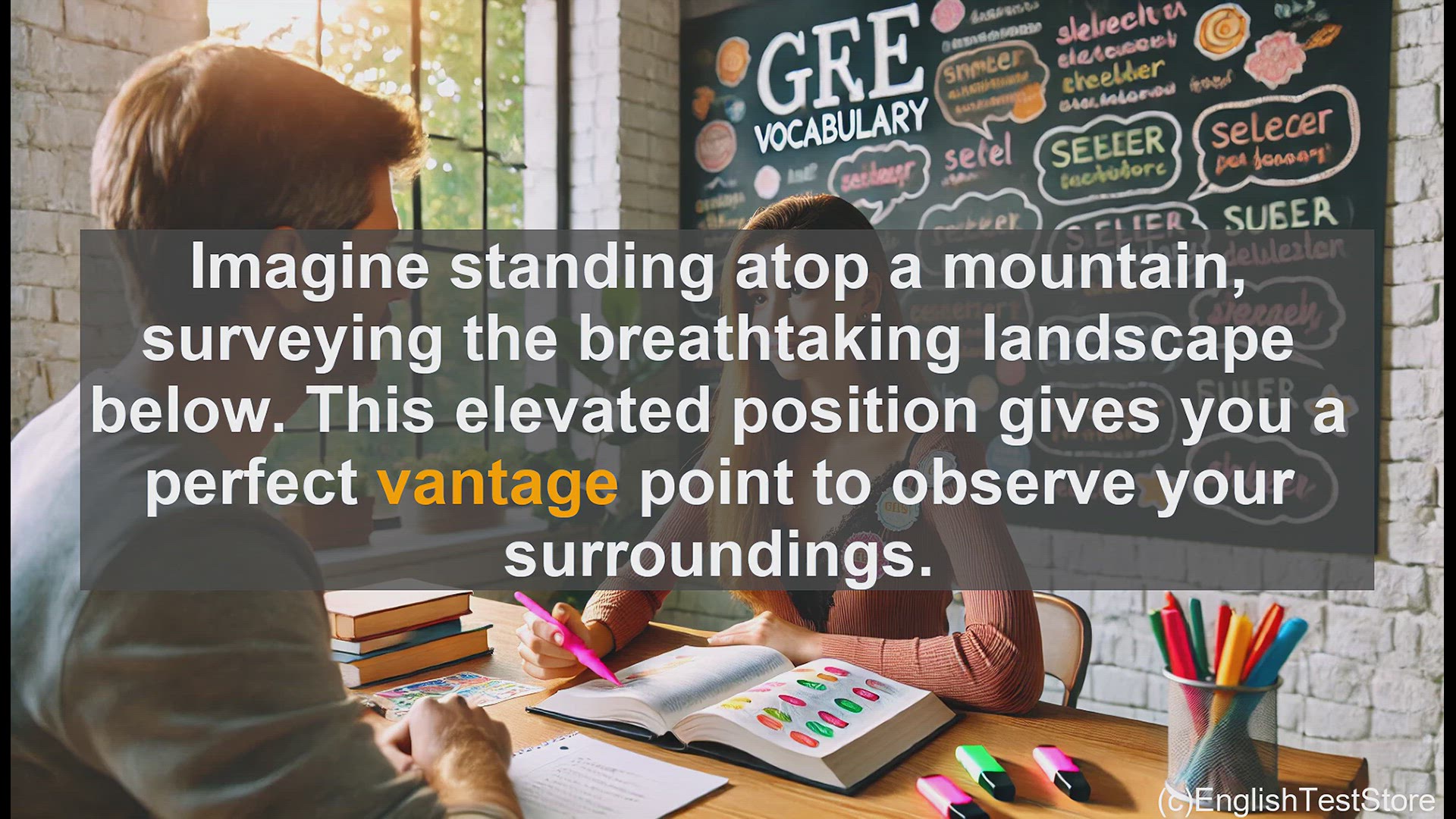 'Video thumbnail for GRE Vocabulary Lesson: Elevating Your Vocabulary - Exploring the Word 'Vantage''