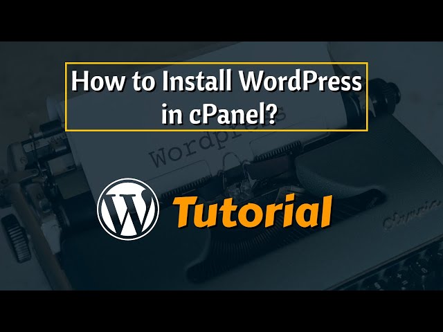'Video thumbnail for How to Install WordPress in cPanel'