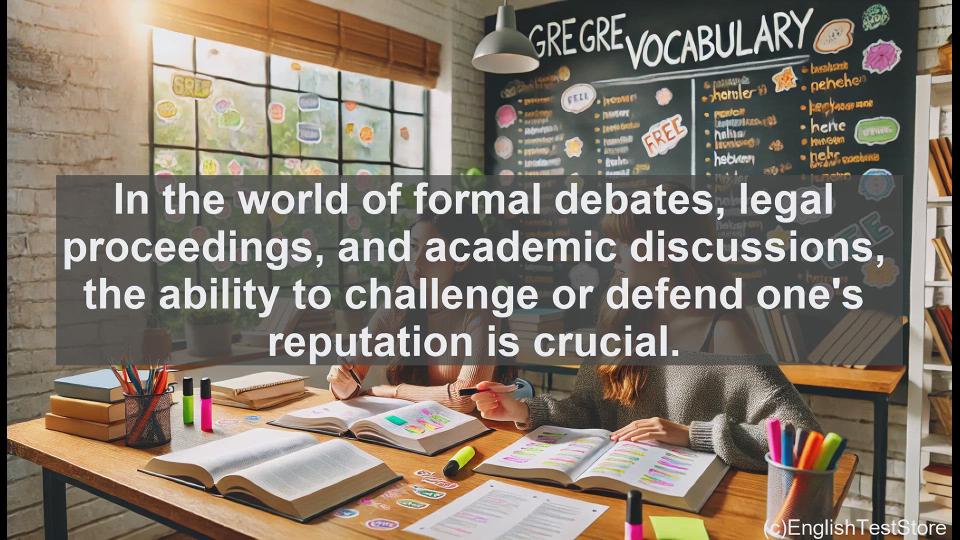 'Video thumbnail for GRE Vocabulary Lesson: Mastering the Art of Impugnment - Challenging Reputations in Formal Discourse'
