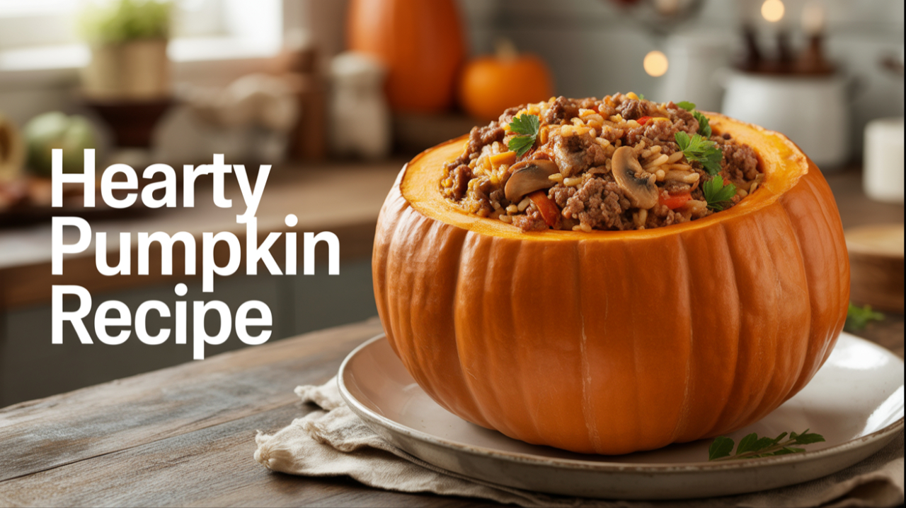 Video thumbnail for Stuffed Pumpkin with Ground Beef – A Cozy Fall Dinner Favorite