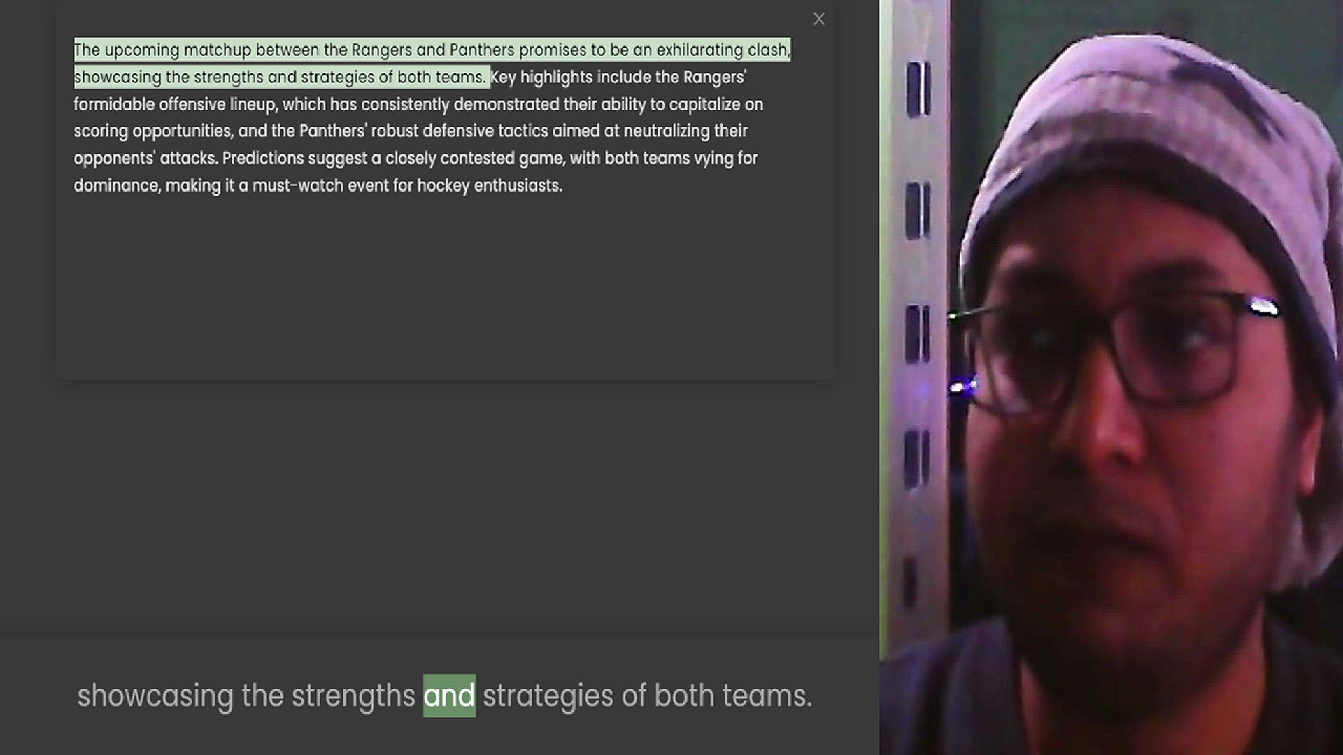 Video thumbnail for The upcoming matchup between the Rangers and Panthers promises to be an exhilarating clash, showcasing the strengths and strategies of both teams. Key highlights include the Rangers' formidable offensive lineup, which has consistently dem