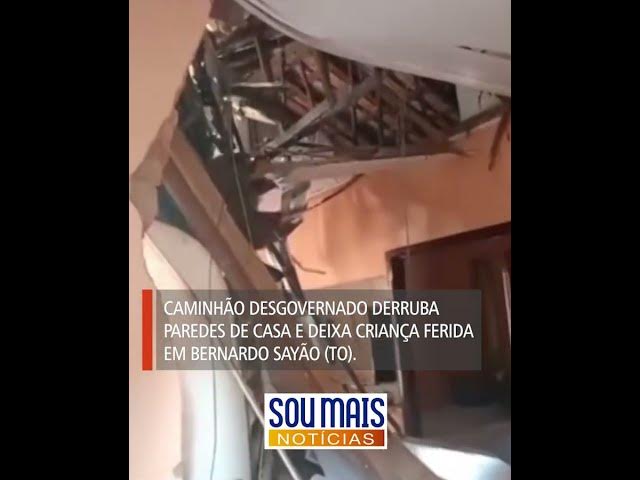 'Video thumbnail for Caminhão desgovernado derruba paredes de casa e deixa criança ferida'