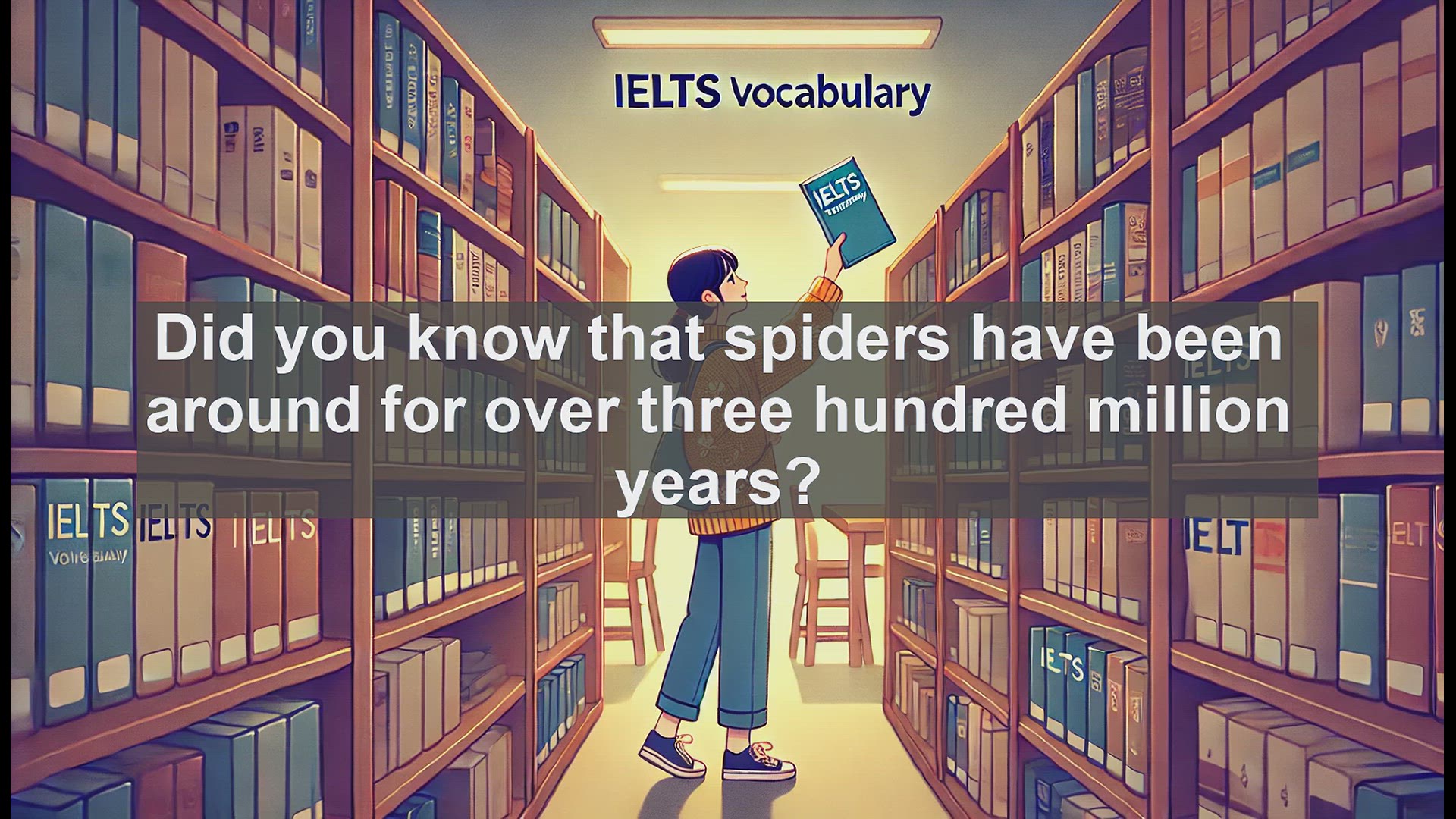 'Video thumbnail for 2500 Must Know IELTS 5.5 Vocabulary - Learn About Spiders: English Vocabulary Lesson'