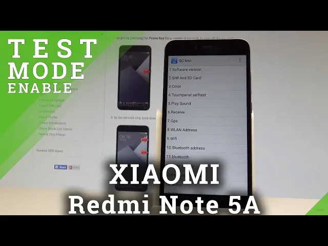 'Video thumbnail for How to Test Hardware on XIAOMI Redmi Note 5A - QC Test |HardReset.Info'