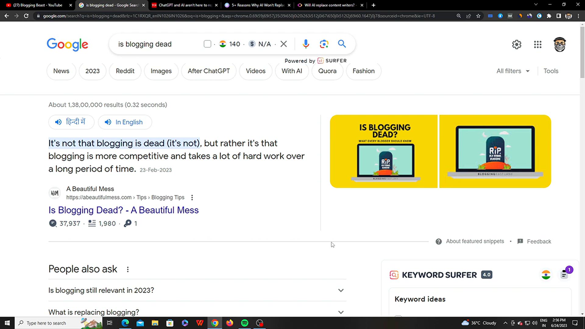 'Video thumbnail for Blogging Is Not Dead 😎 _ Don't Worry'