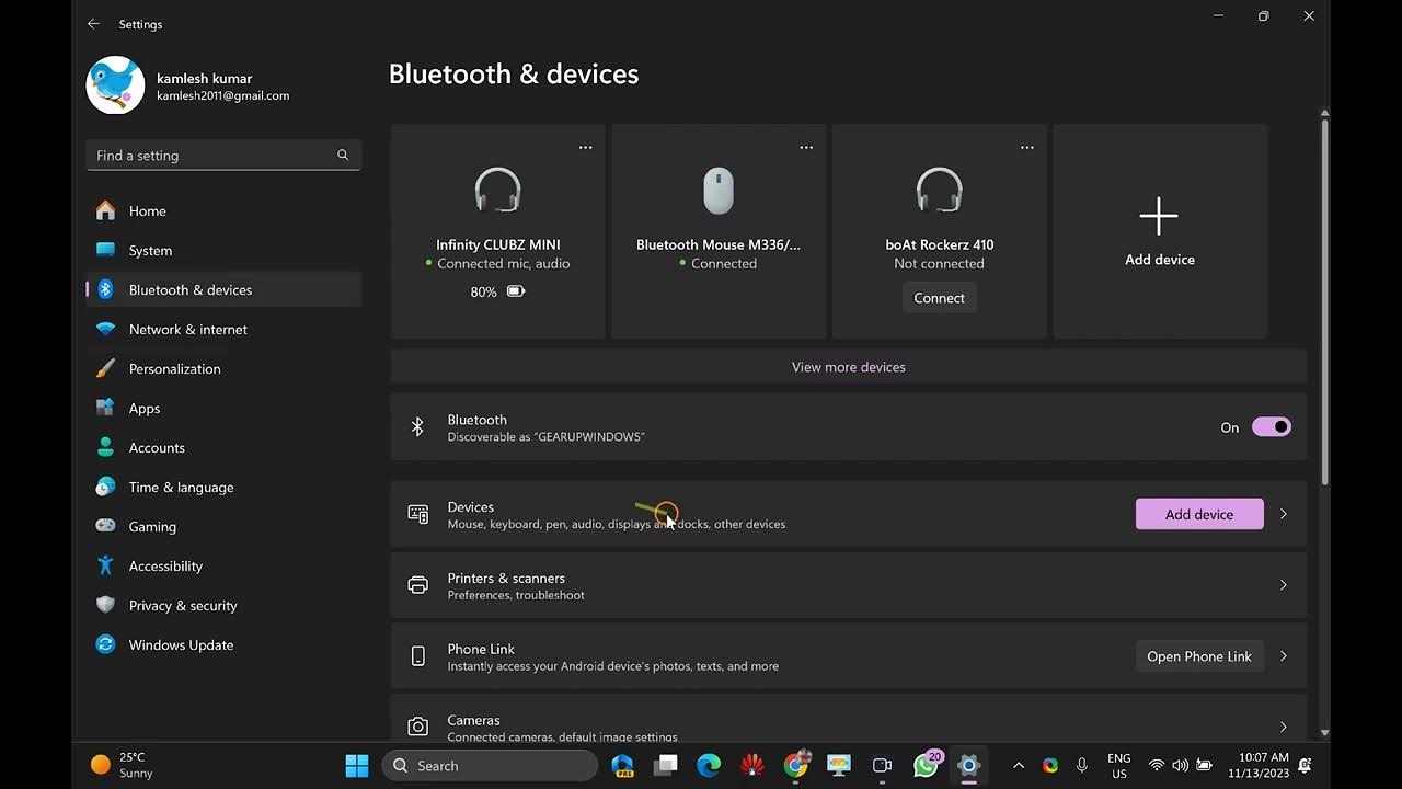 'Video thumbnail for How to Check Bluetooth Battery Level on Windows 11 | GearUpWindows'