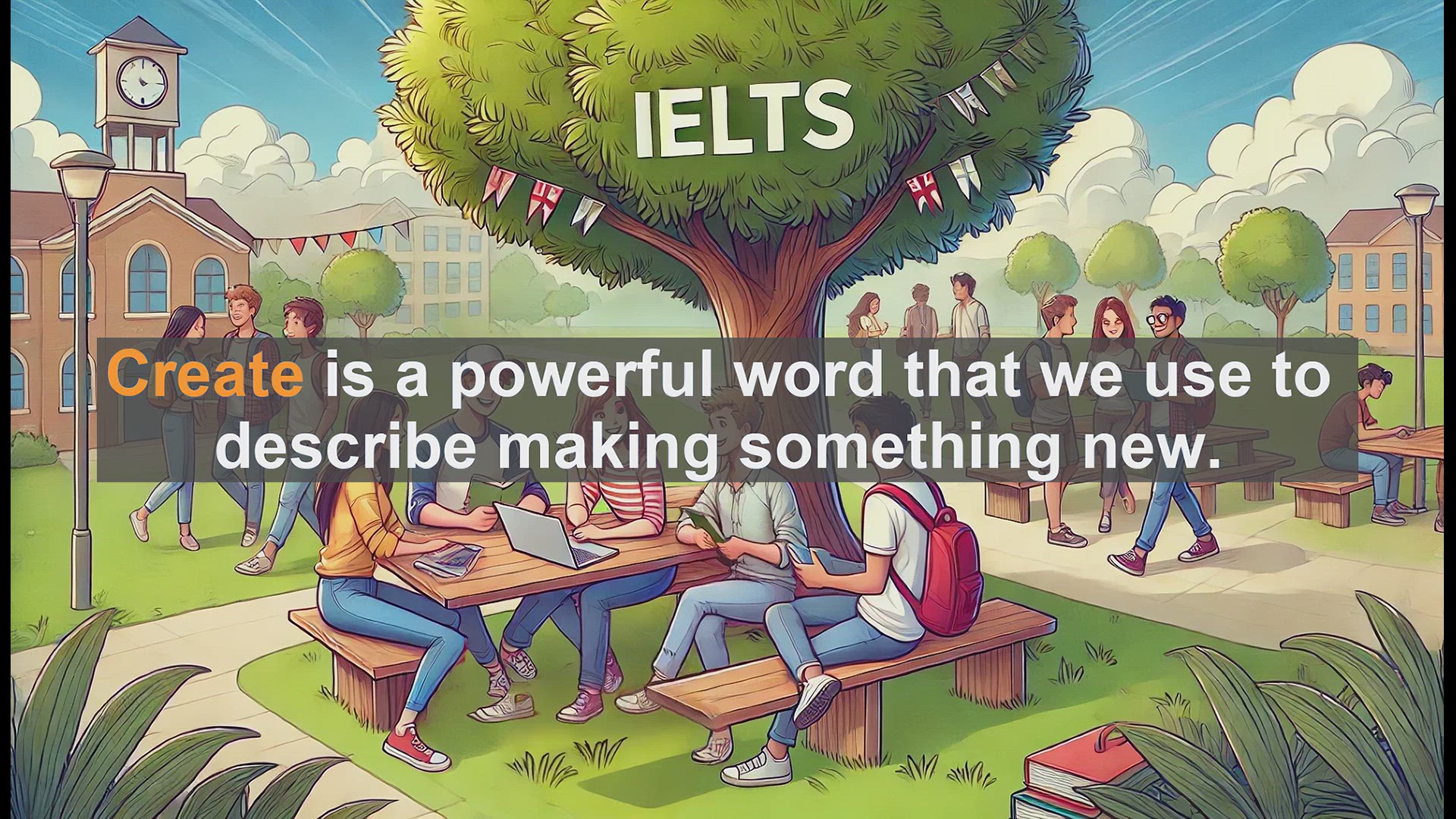 'Video thumbnail for 2500 Must Know IELTS 5.5 Vocabulary - Understanding 'Create': A Key Word for IELTS Success'
