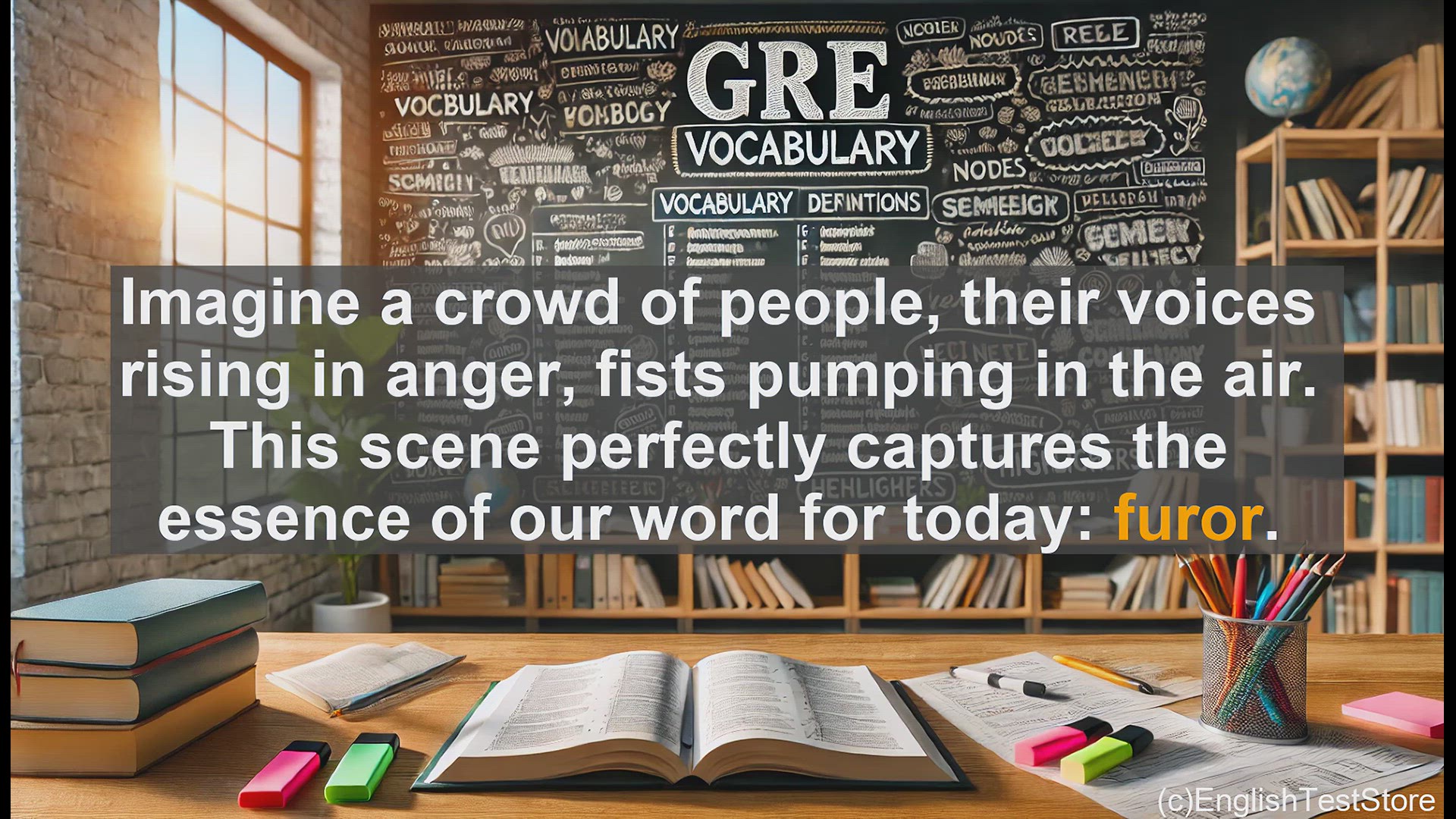 'Video thumbnail for GRE Vocabulary Lesson: Furor - Exploring the Intensity of Emotion and Excitement'